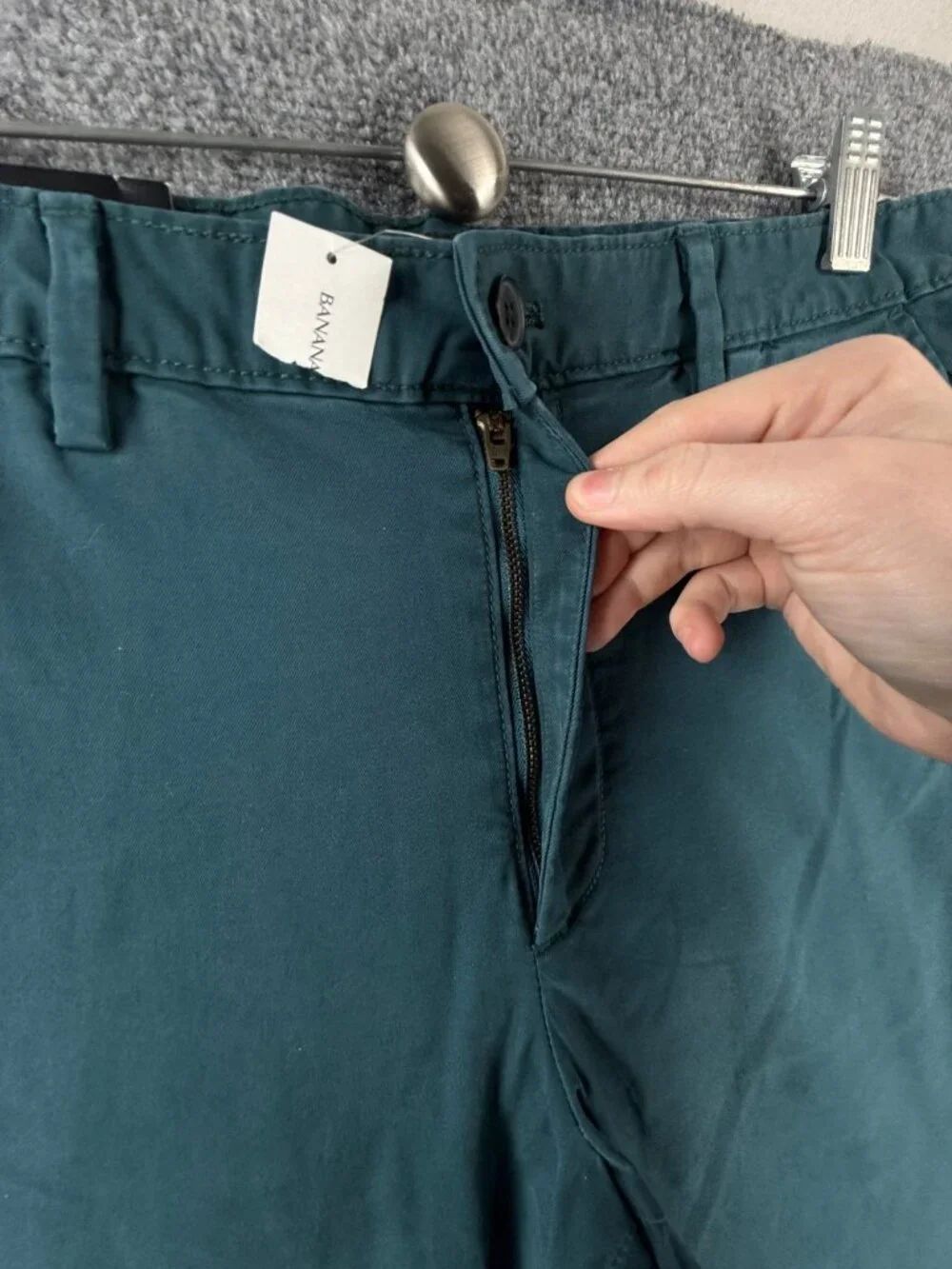 NWT Banana Republic Lived In Chino Blue Athletic Fit Pants Cotton Blend 32x34